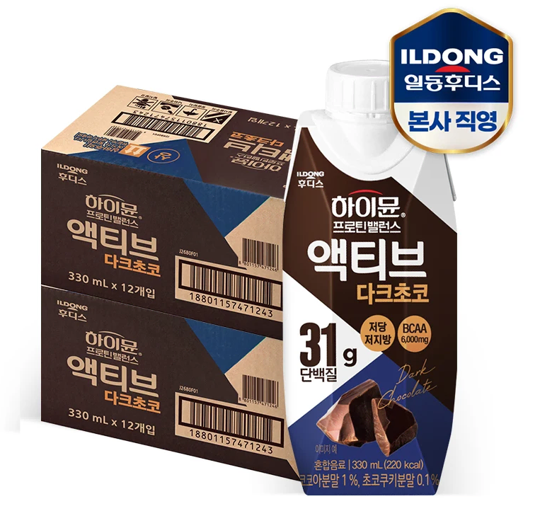 무료배송-하이뮨 프로틴 밸런스 액티브 다크초코 330ml 24개